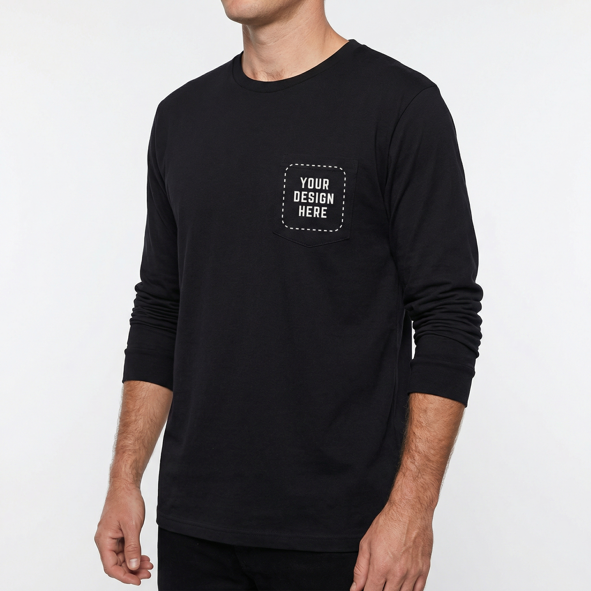 Unisex Long Sleeve Pocket Tee
