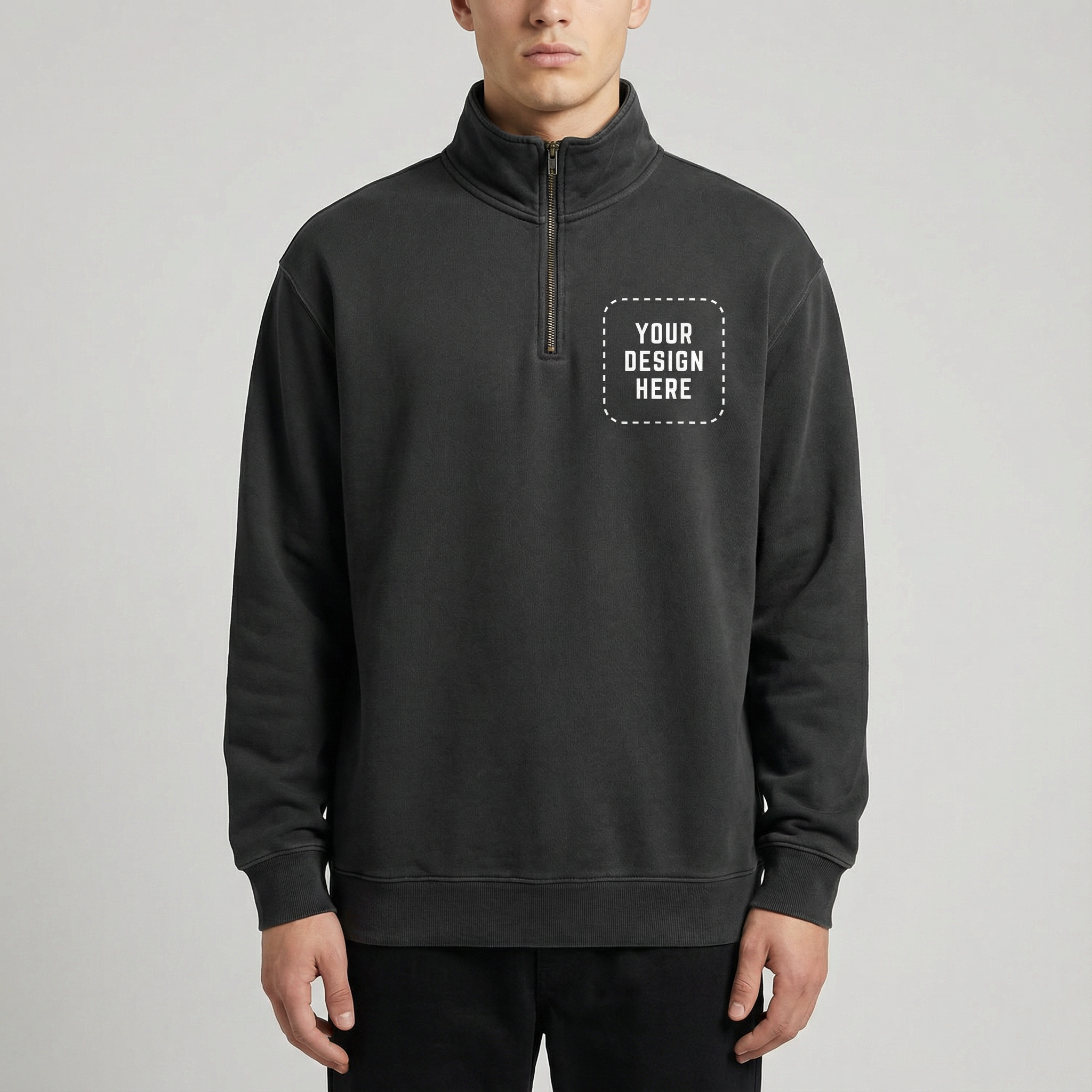 Unisex Relax Faded Half Zip