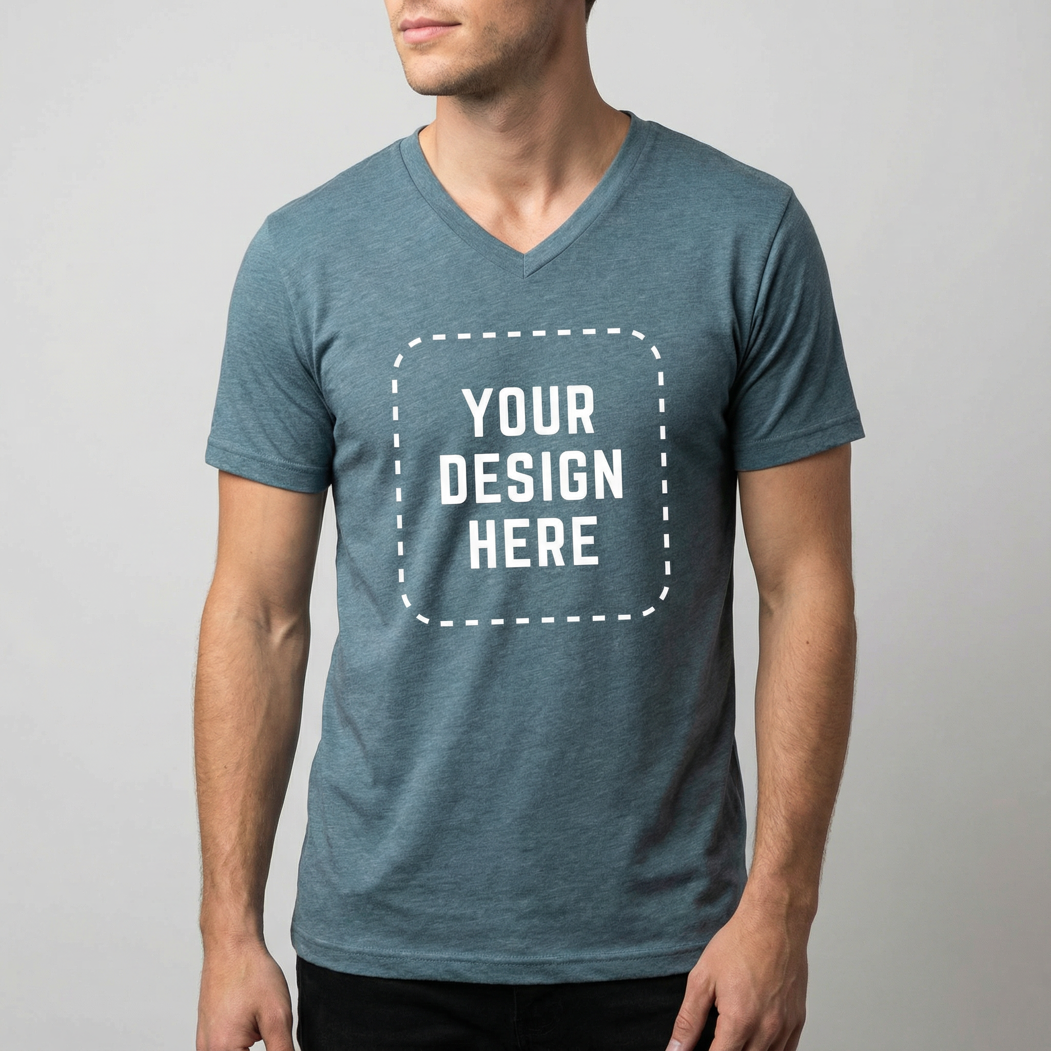 Unisex Heather CVC V-Neck Tee