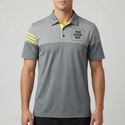 Unisex Heathered 3-Stripes Polo