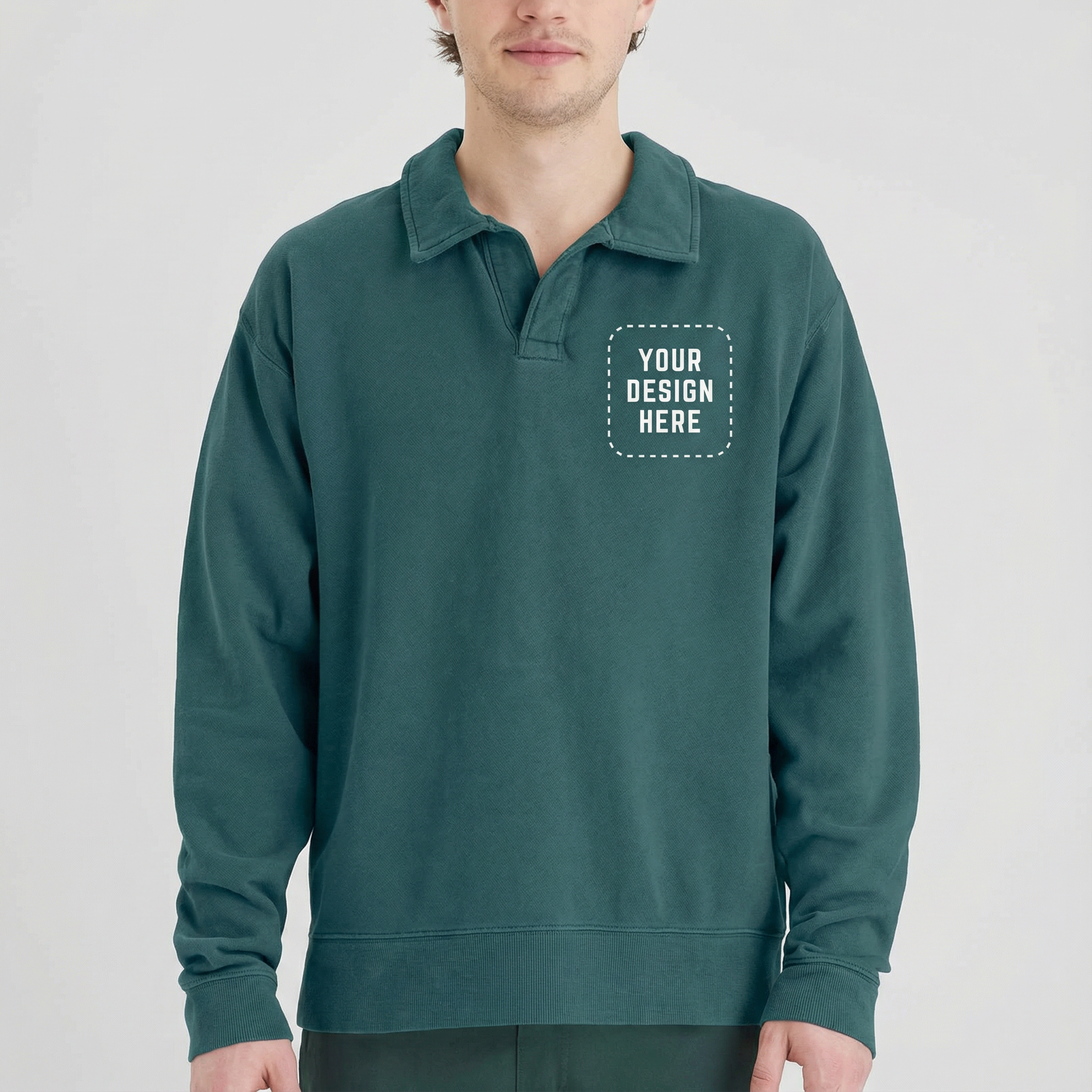 Unisex Polo Collar Sweatshirt